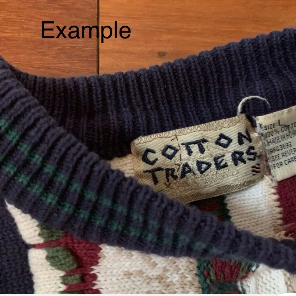 Vtg Cotton Traders 3D Knit Sweater Mens Medium Chunky Cable Coogi Style Cosby